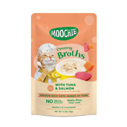 Moochie Parça Ton Balıkı ve Somonlu Tahılsız Kedi Çorbası 40 Gr - Moochie