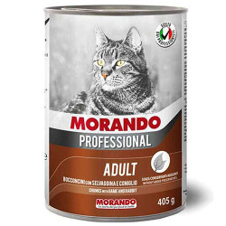 Morando Professional Av Hayvanlı ve Tavşanlı Yetişkin Kedi Konservesi 12 Adet 405 Gr - Morando