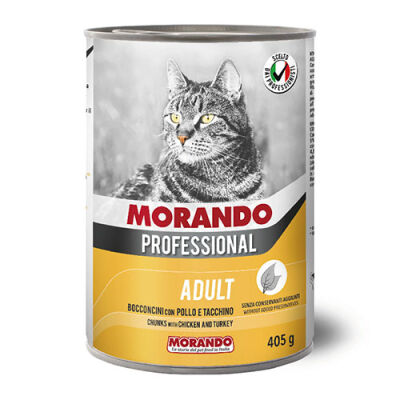 Morando Professional Tavuklu ve Hindili Yetişkin Kedi Konservesi 12 Adet 405 Gr - 1