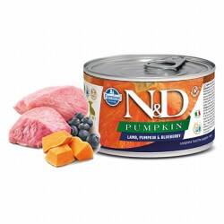 N&D Pumpkin Balkabaklı Kuzulu Yaban Mersinli Küçük Irk Tahılsız Yavru Köpek Konservesi 140 Gr - ND