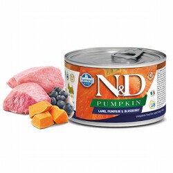 N&D Pumpkin Balkabaklı Kuzulu Yaban Mersinli Küçük Irk Tahılsız Yetişkin Köpek Konservesi 140 Gr - ND