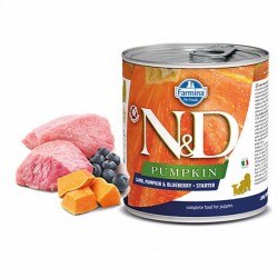 N&D Pumpkin Balkabaklı Kuzulu Yaban Mersinli Starter Tahılsız Yavru Köpek Konservesi 285 Gr - ND