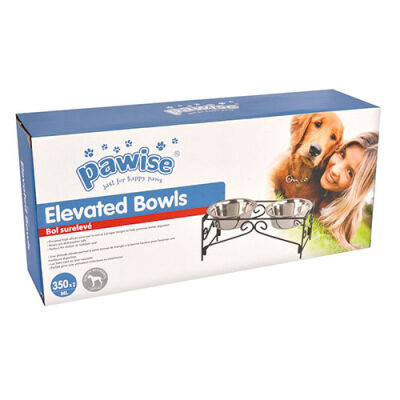 Pawise İkili Metal Ayaklı Çelik Köpek Mama ve Su Kabı 2x350 Ml - 1