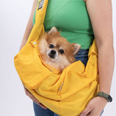 Pawstar Sarı Crossbody Çarpraz Kedi ve Küçük Irk Köpek Taşıma Çantası 50x15x20 Cm - 1