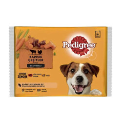 Pedigree Pouch Sığır Etli Kuzulu ve Hindili Yetişkin Köpek Konservesi 4x100 Gr - Pedigree