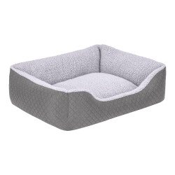 Pet Comfort Bravo Duo Kedi ve Köpek Yatağı Gri Gri Peluş Small 55x45 Cm - 2