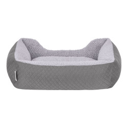 Pet Comfort Bravo Duo Kedi ve Köpek Yatağı Gri Gri Peluş Small 55x45 Cm - 3