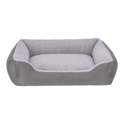 Pet Comfort Bravo Duo Köpek Yatağı Gri Peluş Medium 75x60 Cm - Pet Comfort