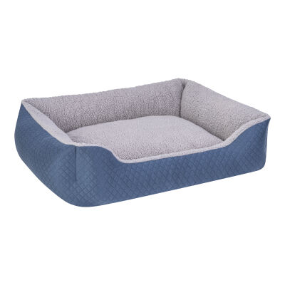 Pet Comfort Bravo Duo Köpek Yatağı Mavi Gri Peluş Medium 75x60 Cm - 2