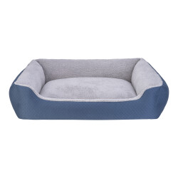 Pet Comfort Bravo Duo Köpek Yatağı Mavi Gri Peluş XL 105x80 Cm - Pet Comfort