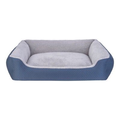 Pet Comfort Bravo Duo Köpek Yatağı Mavi Gri Peluş XL 105x80 Cm - 1