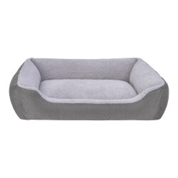 Pet Comfort Bravo Duo Peluş Köpek Yatağı Gri Large 90x70 Cm - Pet Comfort