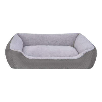 Pet Comfort Bravo Duo Peluş Köpek Yatağı Gri Large 90x70 Cm - 1