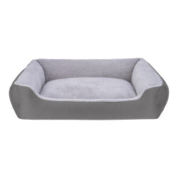 Pet Comfort Bravo Duo Peluş Köpek Yatağı Gri XL 105X80 Cm - Pet Comfort