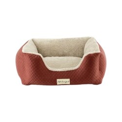 Pet Comfort Echo Kedi ve Köpek Yatağı Tarçın Ecru Peluş Small 60x50 Cm - Pet Comfort