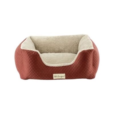 Pet Comfort Echo Kedi ve Köpek Yatağı Tarçın Ecru Peluş Small 60x50 Cm - 1