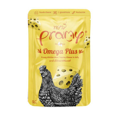 Pramy Omega Plus Jöle İçinde Tavuk Etli ve Peynirli Yetişkin Kedi Konservesi 70 Gr - 1