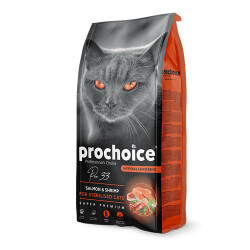 Pro Choice Pro 33 Adult Sterilised Salmonlu ve Karidesli Kısırlaştırılmış Kedi Maması 15 Kg P4581 - Pro Choice