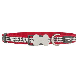 Reddingo Fang It Desenli Kırmızı Köpek Boyun Tasması Large 25 Mm 41-63 Cm - Reddingo