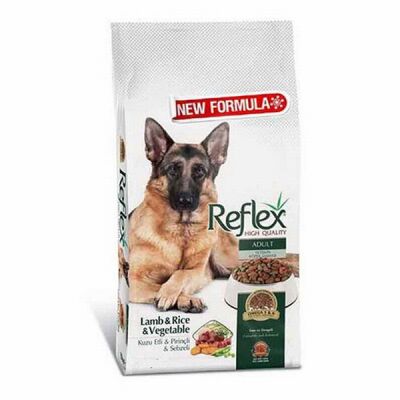 Reflex Kuzulu Pirinçli ve Sebzeli Yetişkin Köpek Maması 15 Kg - 1