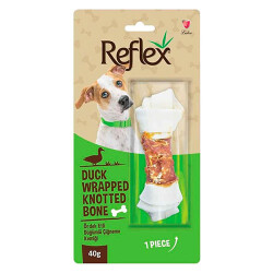 Reflex Ördek Eti Sargılı Düğümlü Köpek Çiğneme Kemiği 40 Gr - Reflex