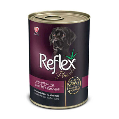 Reflex Plus Kuzulu Karaciğerli Gravy Yetişkin Köpek Konservesi 12 Adet 400 Gr - 1