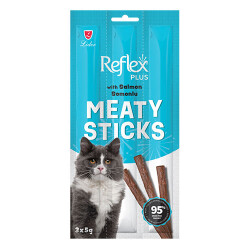 Reflex Plus Meaty Sticks Somonlu Tahılsız Kedi Ödül Çubuğu 3x5 Gr - Reflex Plus