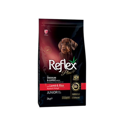 Reflex Plus Orta ve Büyük Irk Kuzulu ve Pirinçli Yavru Köpek Maması 3 Kg - 1