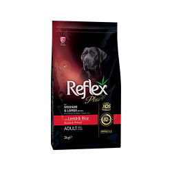 Reflex Plus Orta ve Büyük Irk Kuzulu ve Pirinçli Yetişkin Köpek Maması 3 Kg - Reflex Plus