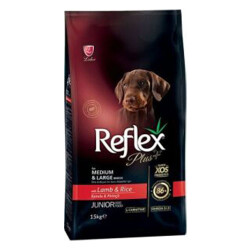 Reflex Plus Orta ve Büyük Irk Kuzulu ve Pirinçli Yavru Köpek Maması 15 Kg - Reflex Plus