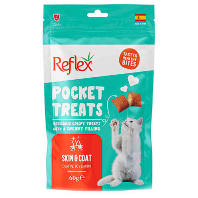 Reflex Pocket Treats Deri ve Tüy Bakımı Yetişkin Kedi Ödül Maması 60 Gr - 1