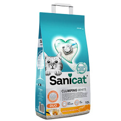 Sanicat Tozsuz Vanilya ve Mandalina Kokulu Topaklanan Kedi Kumu 2x10 Lt - Sanicat