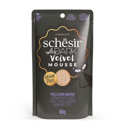 Schesir After Dark Pouch Tavuklu ve Ördek Etli Tahılsız Yetişkin Kedi Konservesi 12 Adet 80 Gr - 1