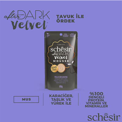 Schesir After Dark Pouch Tavuklu ve Ördek Etli Tahılsız Yetişkin Kedi Konservesi 80 Gr - 3