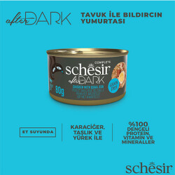 Schesir After Dark Sos İçinde Tavuklu ve Bıldırcın Yumurtalı Tahılsız Yetişkin Kedi Konservesi 12 Adet 80 Gr - 3