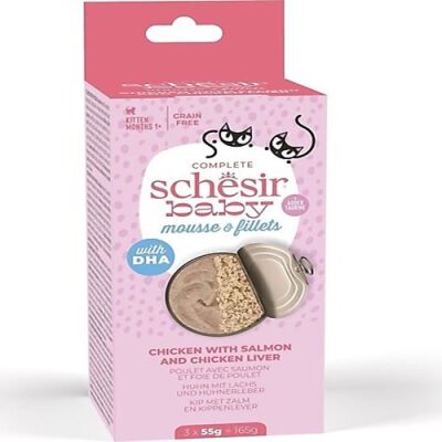 Schesir Babycat Somon ve Tavuk Ciğerli Yavru Kedi Konservesi 3x55 Gr - 1