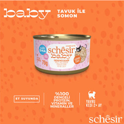 Schesir Babycat Tavuklu ve Somon Balıklı Tahılsız Yavru Kedi Konservesi 12 Adet 70 Gr - 3