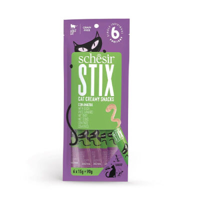 Schesir Cat Stix Ördekli Krema Kedi Ödülü 6x15 Gr - 1