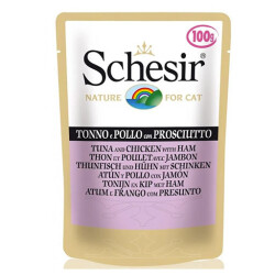 Schesir Pouch Tavuklu ve Jambonlu Yetişkin Kedi Konservesi 6 Adet 100 Gr - Schesir