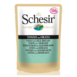 Schesir Pouch Ton Balıklı ve Çipuralı Kedi Konservesi 6 Adet 100 Gr - Schesir