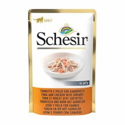 Schesir Pouch Ton Balıklı Tavuklu ve Karidesli Jelly Yetişkin Kedi Konservesi 6 Adet 85 Gr - Schesir