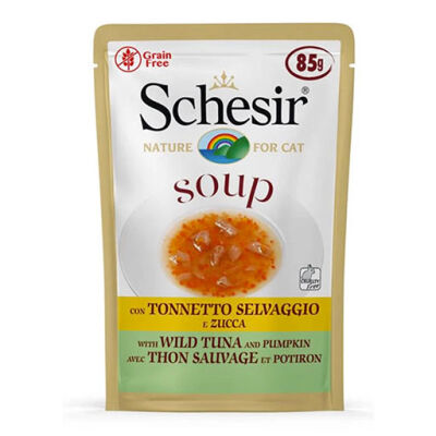 Schesir Ton Balıklı ve Bal Kabaklı Tahılsız Yetişkin Kedi Çorbası 85 Gr - 1