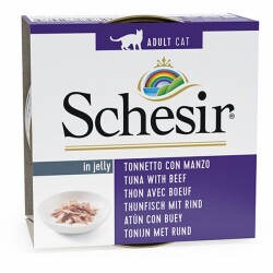 Schesir Ton Balıklı ve Sığır Etli Jelly Yetişkin Kedi Konservesi 85 Gr - Schesir