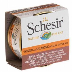 Schesir Ton Balıklı ve Somonlu Soslu Yetişkin Kedi Konservesi 70 Gr - Schesir