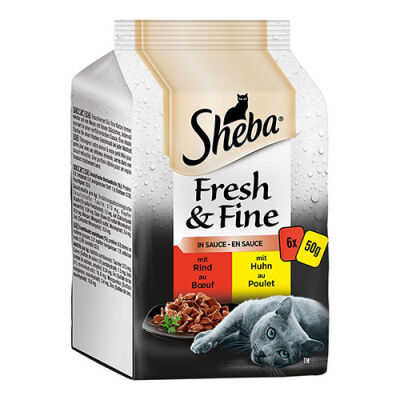 Sheba Fresh&Fine Sığır Etli ve Tavuklu Yetişkin Kedi Konservesi 6x50 Gr - 1