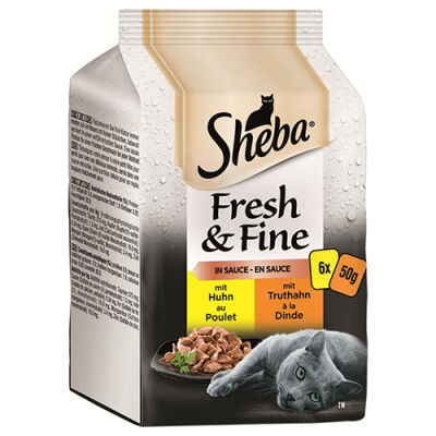 Sheba Pouch Fresh&Fine Kümes Hayvanlı Yetişkin Kedi Konservesi 6x50 Gr - 1