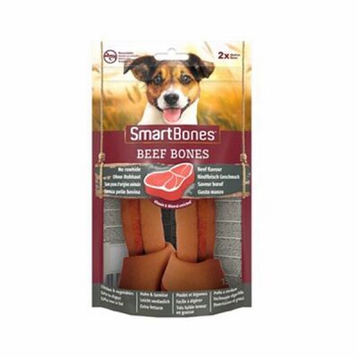 SmartBones Sığır Etli Medium Düğüm Kemik Köpek Ödülü 2'li 158 Gr - 1