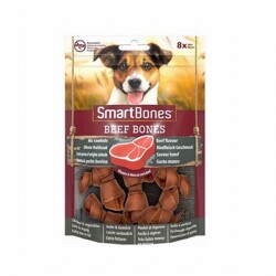 SmartBones Sığır Etli Mini Düğüm Kemik Köpek Ödülü 8'li 128 Gr - Smart Bones