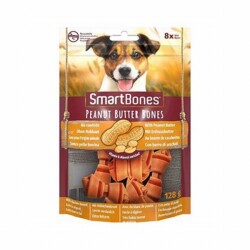 SmartBones Tavuklu Fıstık Ezmeli Mini Düğüm Kemik Köpek Ödülü 8'li 128 Gr - Smart Bones