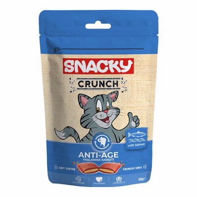 Snacky Crunch Anti-Age Yaşlanma Karşıtı Somonlu Kedi Ödülü 10x60 Gr - 1